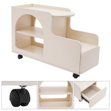 Rolling Cart Storage Organizer 3-Tier Mobile Trolley Sofa Side Table with Wheels