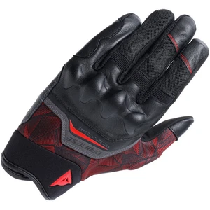 Dainese Ermex Motorcycle Motorbike Textile Gloves - Black / Lava Red