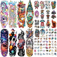 52 Pcs Temporary Tattoo for Kids Large, half arm, Small, Full Arm