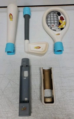 2007 Nerf Controllers Attachments for Nintendo Wii - Bat, Club, Racket & Grip