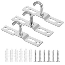 RosewineC 3pack Ceiling Hook, 68mm Heavy Duty Lights Base Silver 