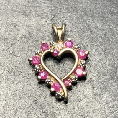 Sterling Silber 925 Konvolut Halskette Anhänger U38 Herz goldfarben rosa Rubin Liebe Mama