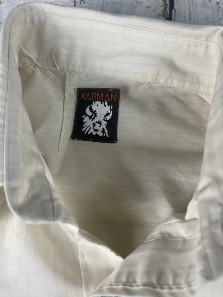 Camisa a Presión Karman Perla De Colección Hombres M L? Vaquero Western manga larga a rayas blancas Foto 3 de 4