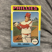 Topps 1975 Del Unser #138 Philadelphia Phillies Baseball Card Base Set