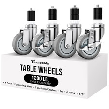 Houseables Table Casters, Table Wheels, Set of 4, Expanding Stem Caster Wheels,