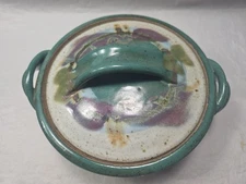 Studio Art Pottery Covered Casserole Dish 6 Cups 1.5 qt Colorful Drip Glaze