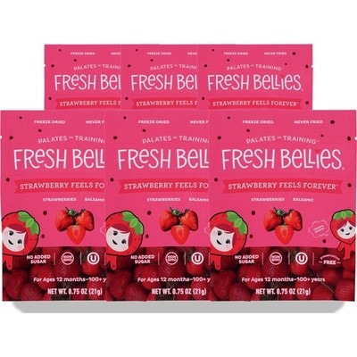 Fresh Bellies Freeze Dried Strawberry Balsamic Snack Pouch 6 Pack