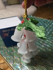 VTG 1950s 60s FROSTED 18 BELL CLUSTER WITH LEAVES & HOLLY BERRIES 8" TALL IN BOX — photo 2