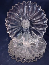 Daisy Clear by Hazel Atlas Set of 5 Snack Plate 9.75 " No Cups