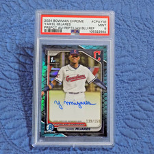 YAIKEL MIJARES 2024 Bowman Chrome Prospect Auto Reptilian Blu Ref /150 PSA  9