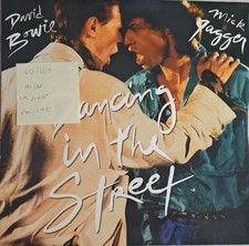 David Bowie Mick Jagger Dancing In The Street Vinyl Record VG/VG+ 12EA204 1985