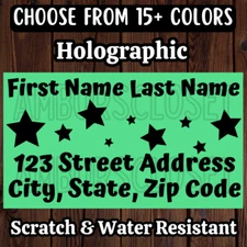 50 RETURN ADDRESS MAILING LABELS 2.25"×1.25 ENVELOPE STICKERS INVITATION STARS