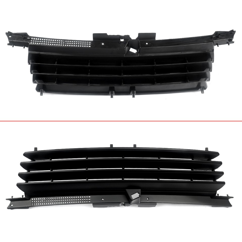 Black Badgeless Front Grill Grille+Hood Notch Filler For 9905 VW Jetta