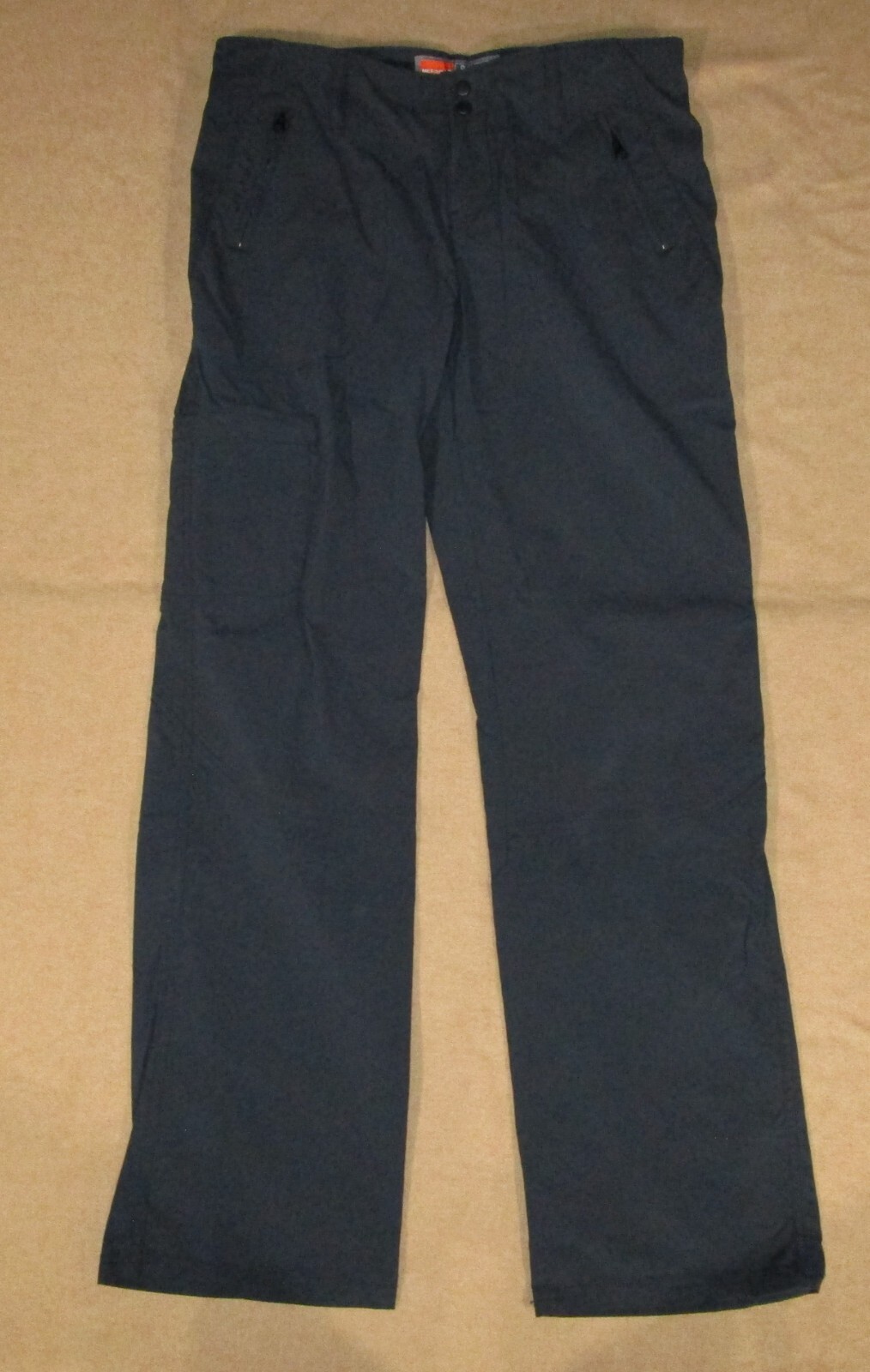 Pantalone Merrell donna nuovo senza etichetta nero taglia 8 nylon UPF 50+ attivo