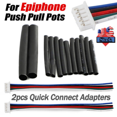 2 Quick Connect Adapter For Epiphone Push Pull Pot Pickup Connector Pro Plug US