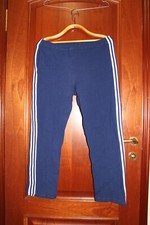 Vintage Adidas 1970s Blue Track Pants with white stripes - size 50