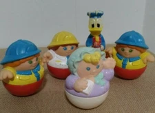 Vintage 1987 Weeble Wobbles Lot of 5 Playskool Fireman,baby ,Donald duck 