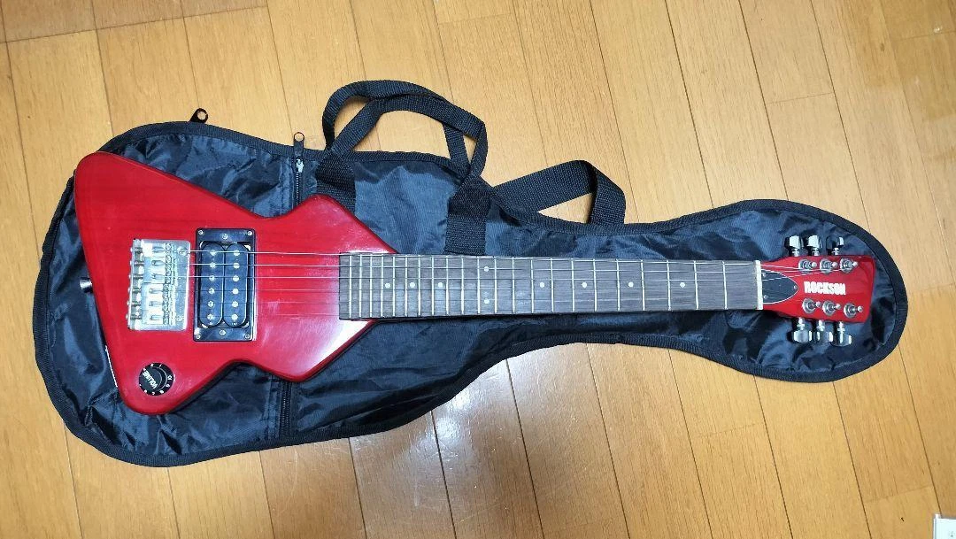 Rockson Electric Guitar Mini Chiquita Red Travel with Soft Case | eBay