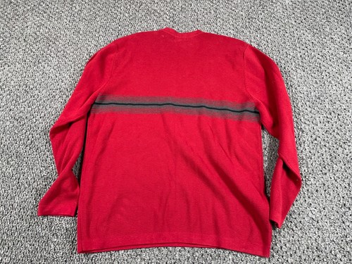VTG Y2K Style Sweater Adult XL Red Striped Cotton Knit Skater Punk Ska - Picture 2 of 11