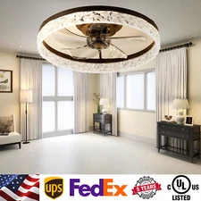 20 in Ceiling Fan Light With APP Remote Control Crystal Design LED Kit Dimmable