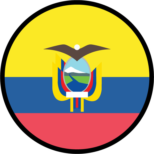 Ecuador Flag Circle Sticker Decal