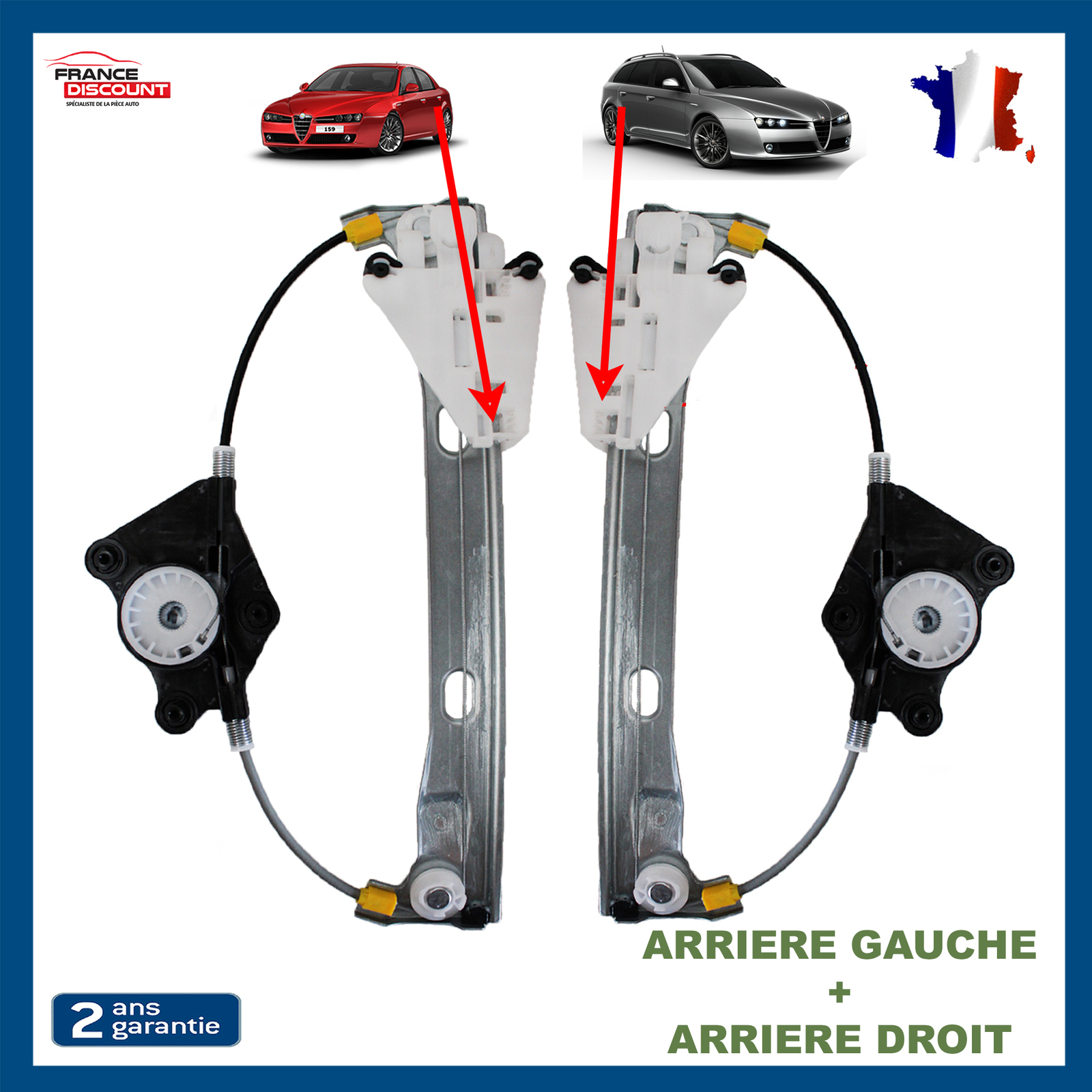 Lève-vitres arrière pour Alfa Romeo 159 SW en acier renforcé premium