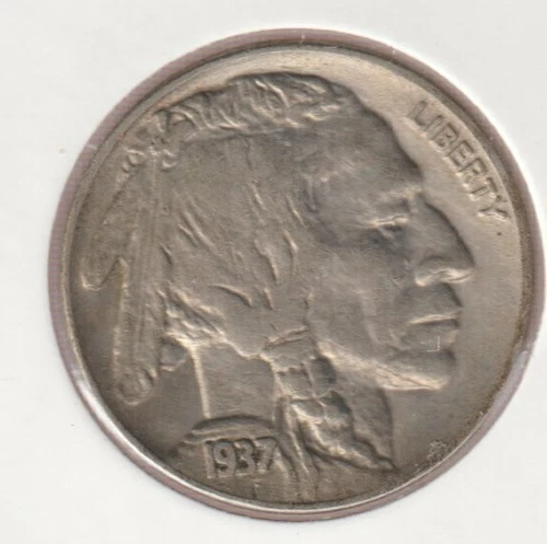 1937 US Indian Head VF+ DETAIL FULL-HORN DATE Buffalo Nickel Rare Collection 101
