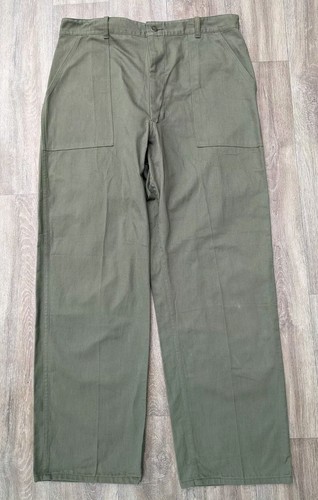 VTG Mens 60s 70s Fruit of the Loom Civvie OG 107 Cotton Army Pants Vietnam 36x31 - Picture 2 of 8