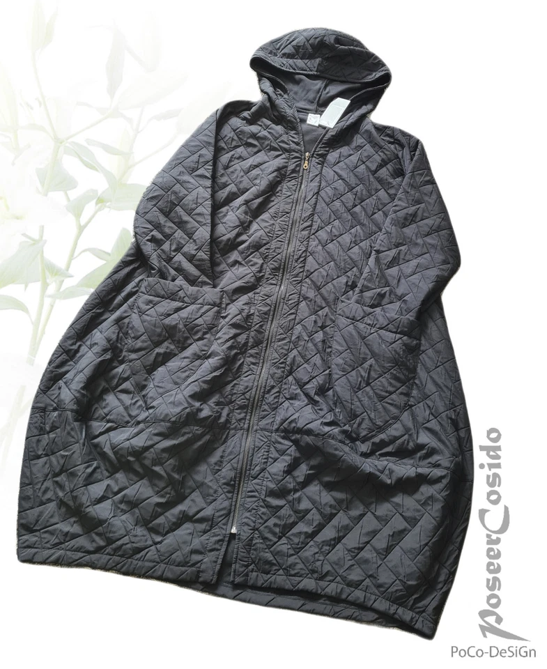 PoCo LAGENLOOK Ballon-Stepp-Mantel schwarz 44 46 48 50 52 54 56 58 L XL XXL XXXL - Bild 2 von 4