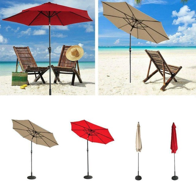 9 Solar 40 Led Patio Umbrella Garden Tilt Crank Deck Sunshade Outdoor 8 Rib For Sale Online Ebay