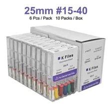 Dental Endo Root Canal File K-files 25mm Stainless Steel #6#8#10#15-40 Hand File