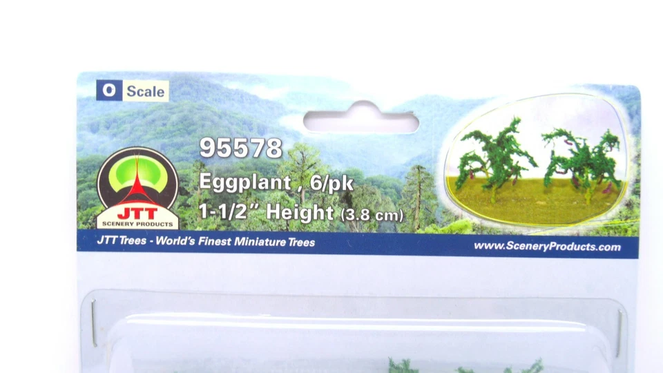 MRC JTT Scenery O Eggplant 1-1/2" Height 6pk Flowering Plants Train Layout 95578 - Image 3 of 4