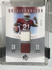 2005 SP Authentic Rookie Fabrics Silver Card #RF-AN Antrel Rolle Jsy/ball #/75