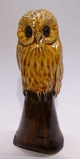 Vintage English Stuart Bass Pie Bird Vent * Screech Owl on Stump * signed 'SB'