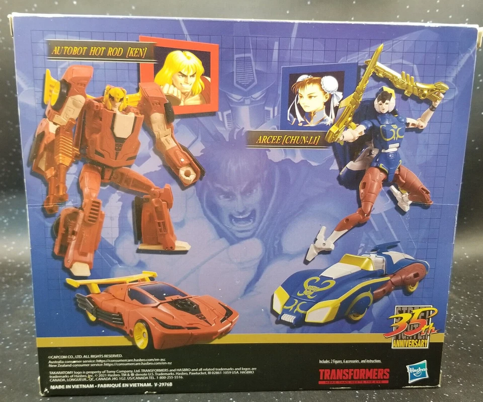 Figura de acción Transformers: Street Fighter 2 Mash-Up Hot Rod Ken vs. Chun LI Foto 4 de 4