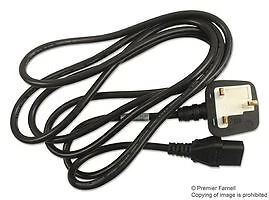 POWER CORD, BS 1363 -IEC C13, 8.202FT, Mains Power Cable, Qty.1 | 17962 - Image 2 of 2