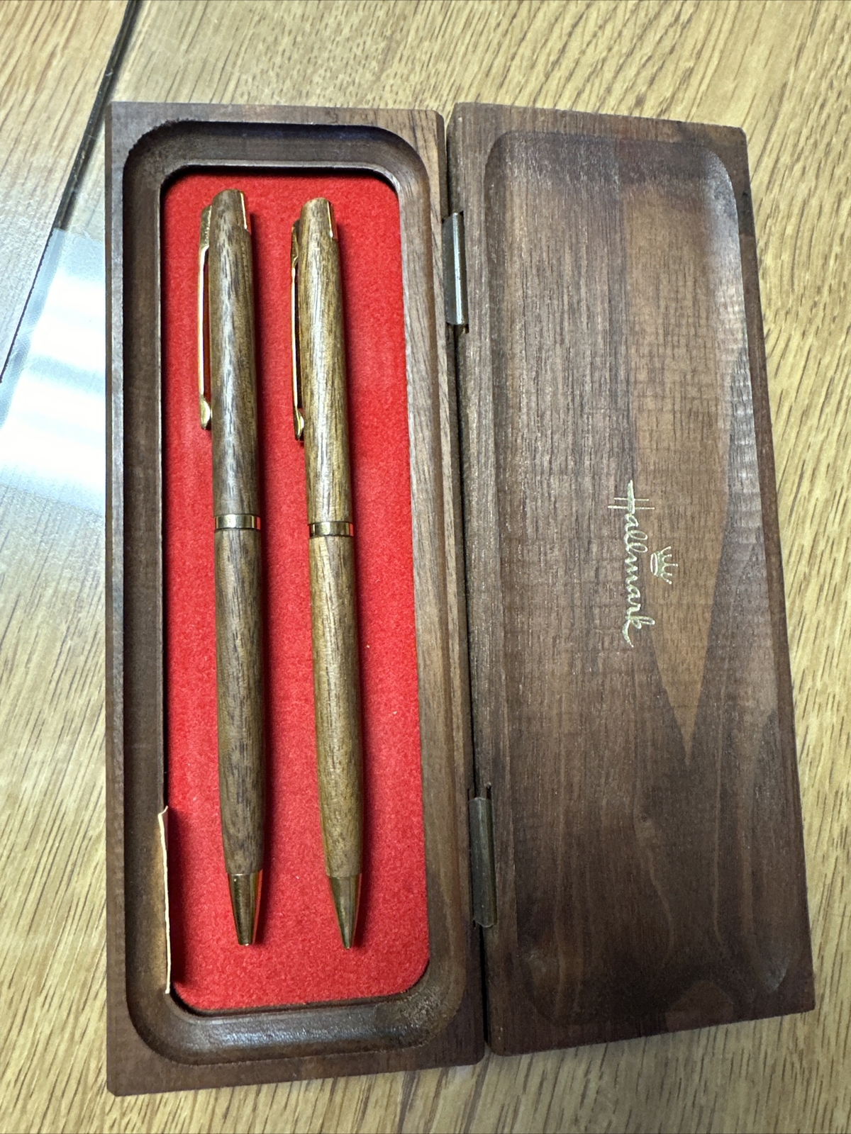 HALLMARK Vintage Walnut Wood Pen & Mechanical Pencil A2 eBay