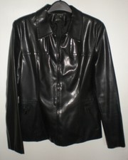 Kookai Black Faux Leather Jacket, Size Uk 12/ Eu 40