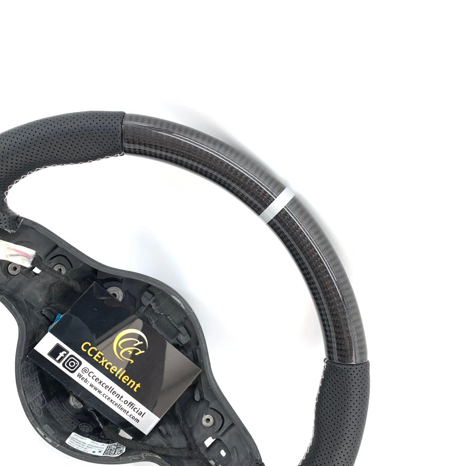 For Mercedes Benz A45 AMG CLA45 E43 E63 C63S W205 Carbon Fiber Steering Wheel - Изображение 4 из 4