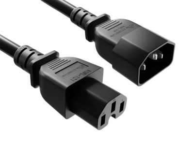 3ft IEC-60320 C14 to C15 PDU Server Power Cord 14AWG 15A/250V SJT, Black