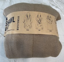 Nwt Look By M The Shawl Vest In Taupe With Fringes Shawl Vest Scarf Hoodie Vest