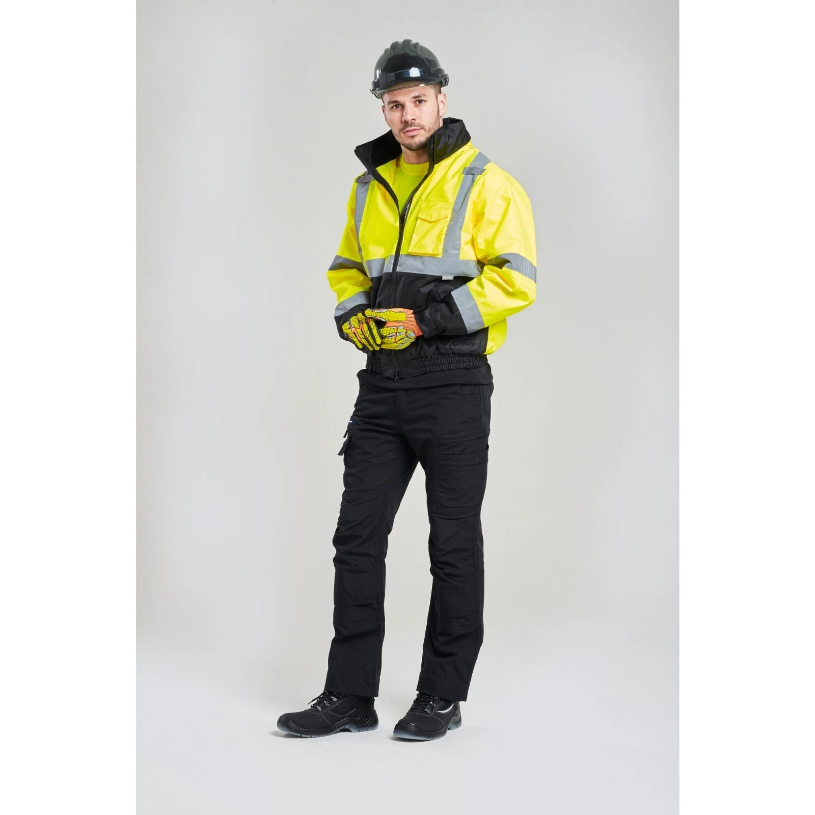 Portwest US364 Hi Vis Premium 2-in-1 Bomber Hooded Waterproof Safety Jacket ANSI image 3