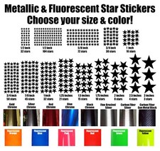 Star stickers Pick your size and color Fluorescent  Metallic Colors, 1/2"-3"