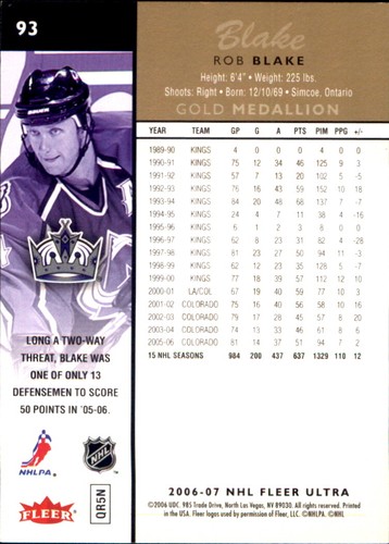 2006-07 Fleer Ultra NHL Hockey SPs RCs Inserts Stars VOUS CHOISISSEZ 🥅🏒 Upper Deck - Photo 131 sur 249