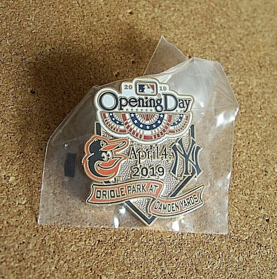2019 Baltimore Orioles vs NY New York Yankees Opening Day Camden Yards pin MLB - Image 2 of 4