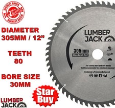 Lumberjack TCT Circular Saw Blade 305mm x 30mm 80 Teeth for Mitre & Table Saws