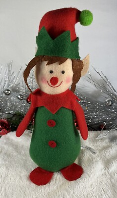 CHRISTMAS Plush Standing ELF Bean Bottom Christmas House Holiday Decor 12 in
