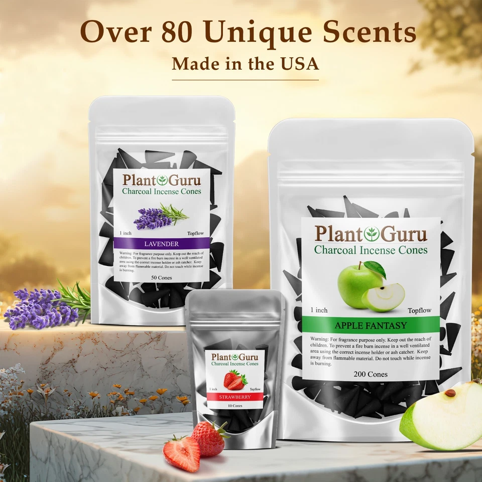 100 木炭香锥 1 英寸 TOPFLOW 散装手工制作燃烧器支架品种 — 第 2/4 张图片