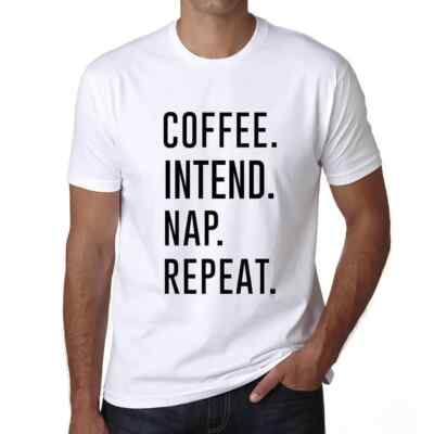 ULTRABASIC Herren T-Shirt Kaffee Nickerchen und Wiederholung Coffee Intend Nap Repeat