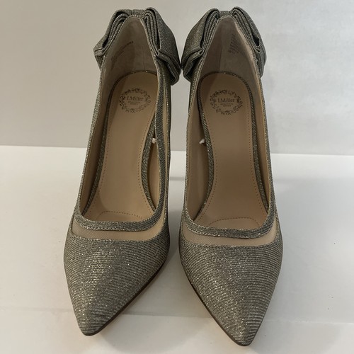 I.Miller Beautiful Silver Gold Sparkly With Bow Pumps Size 9 M - Picture 2 of 7